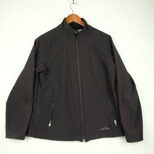 Vintage Eddie Bauer Mens Bomber Jacket Medium Black Lined Outdoor Hiking 90s